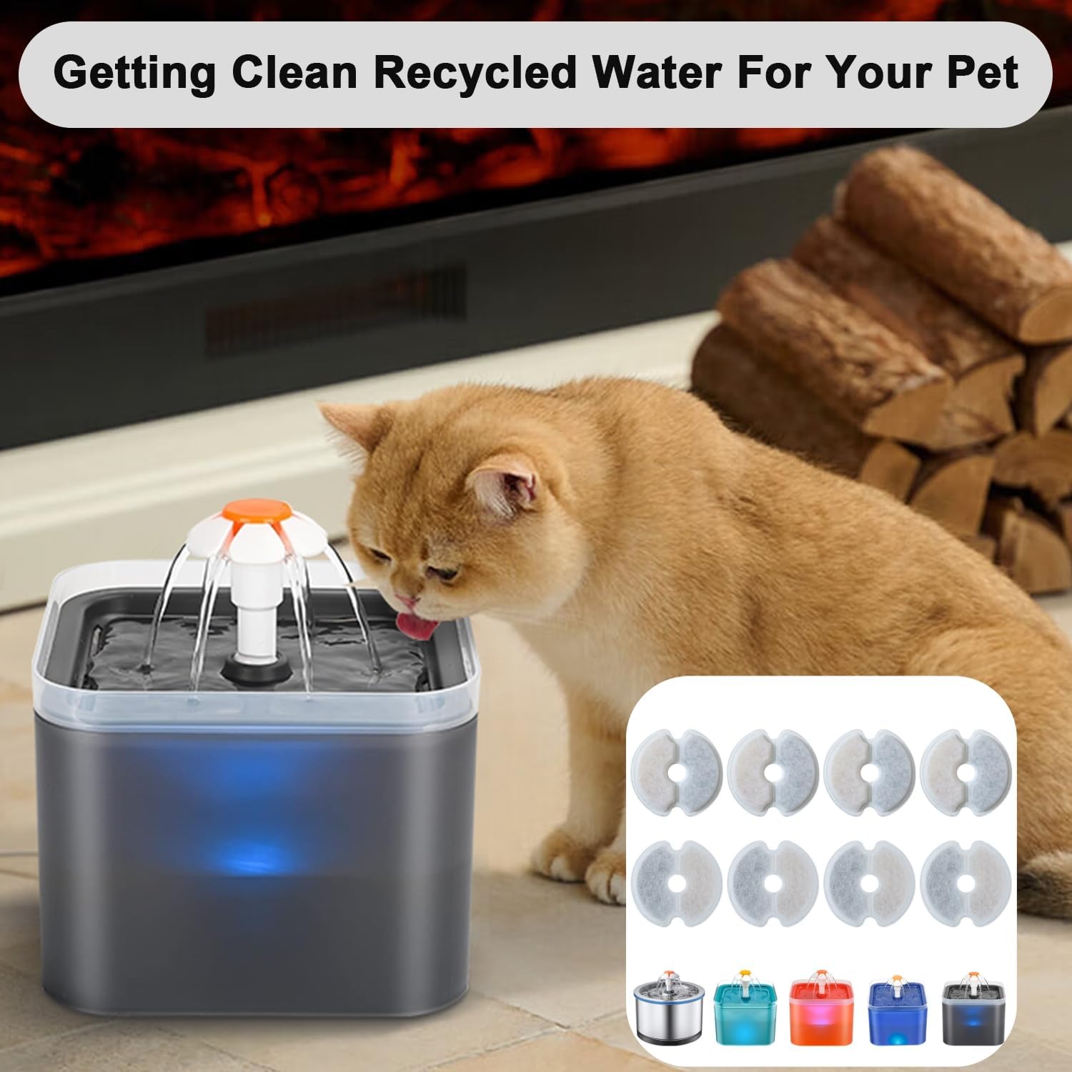 Thumbnail 4 de Zemiu Filtro fuente agua para gatos 8 unidades