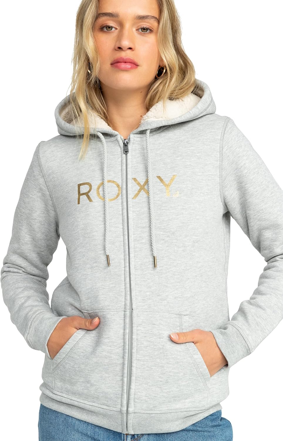 Thumbnail 1 de Roxy Itia Zip Signature Maglione Donna (Pacco da 1) – felpa con cappuccio foderata in sherpa