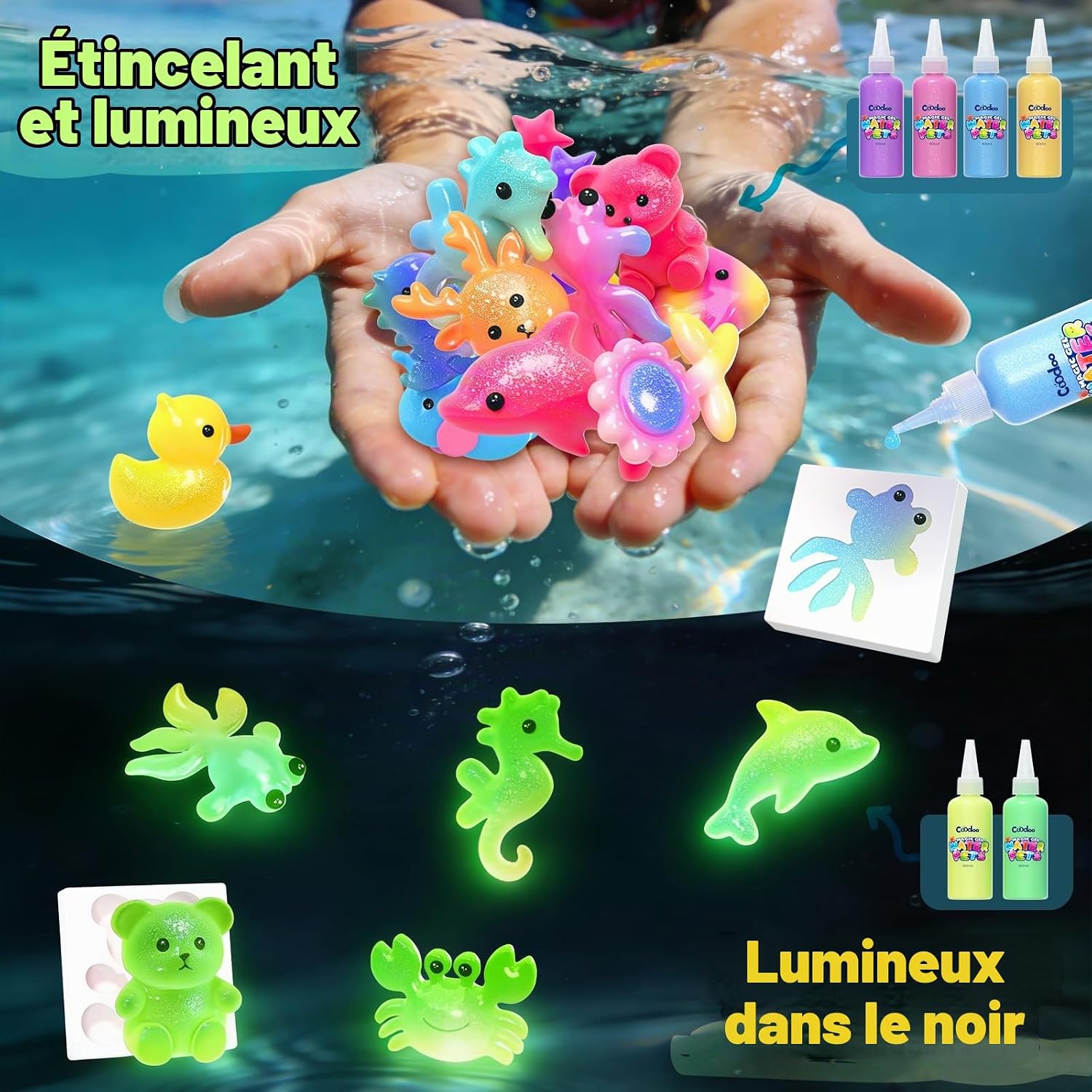 Thumbnail 2 de Coodoo Magic Water Elf knutselset met 12 vormen en glittergel