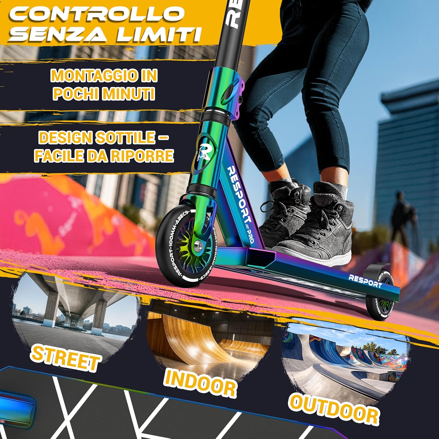 Thumbnail 3 de RE:SPORT Revo Pro Stunt Scooter: equilibrio, resistenza e stile per tricks