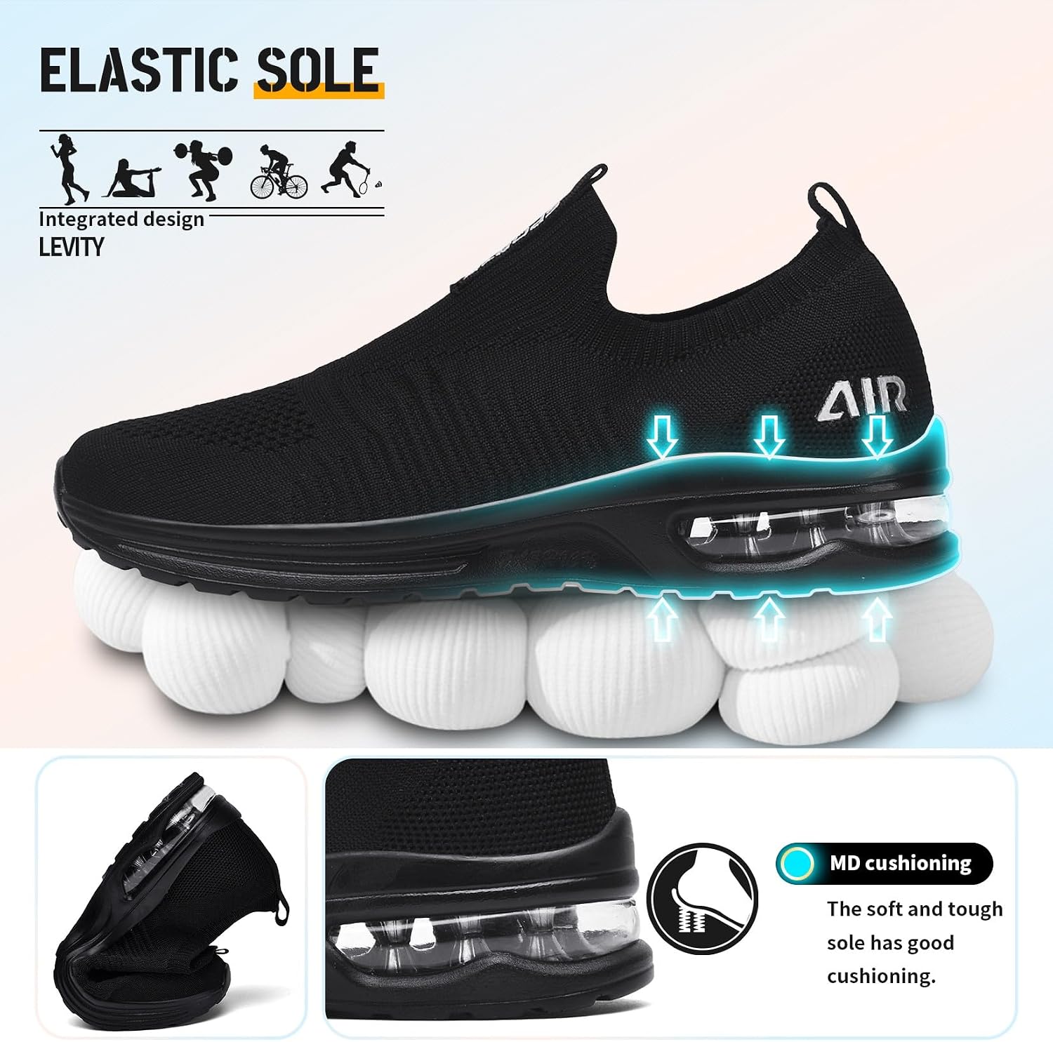 Detalle 2 de Slip on femme respirant, basket mode