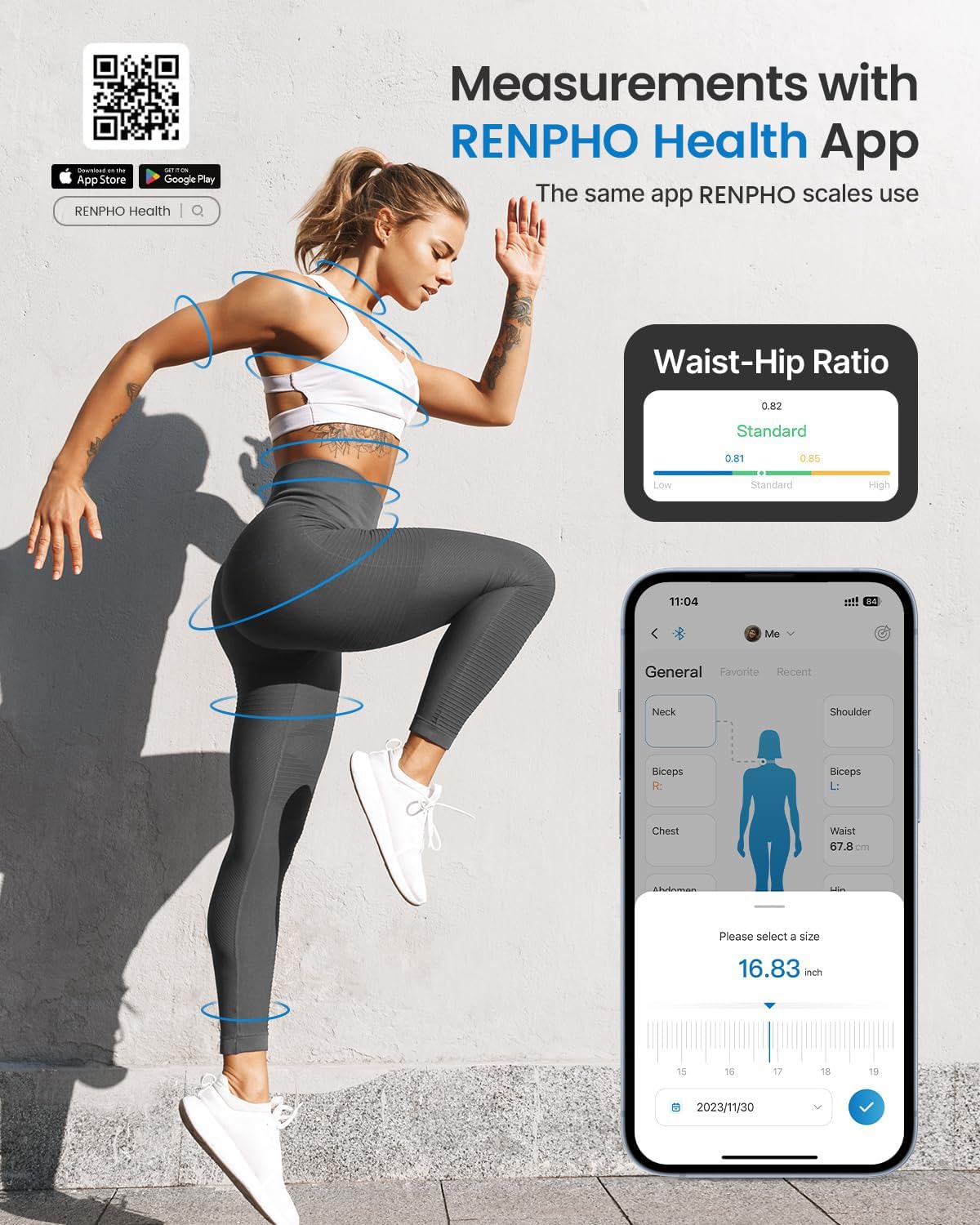 Thumbnail 2 de RENPHO Tape Measure Body for Weight Loss – Smart Body Circumference Tracker with App