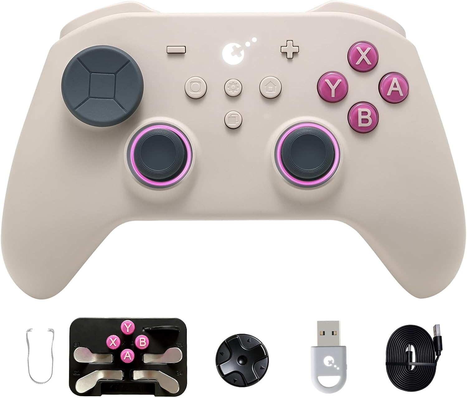 Detalle de GuliKit TT Pro Wireless Game Controller: Retro Brown, Bluetooth & Hyperlink Adapter