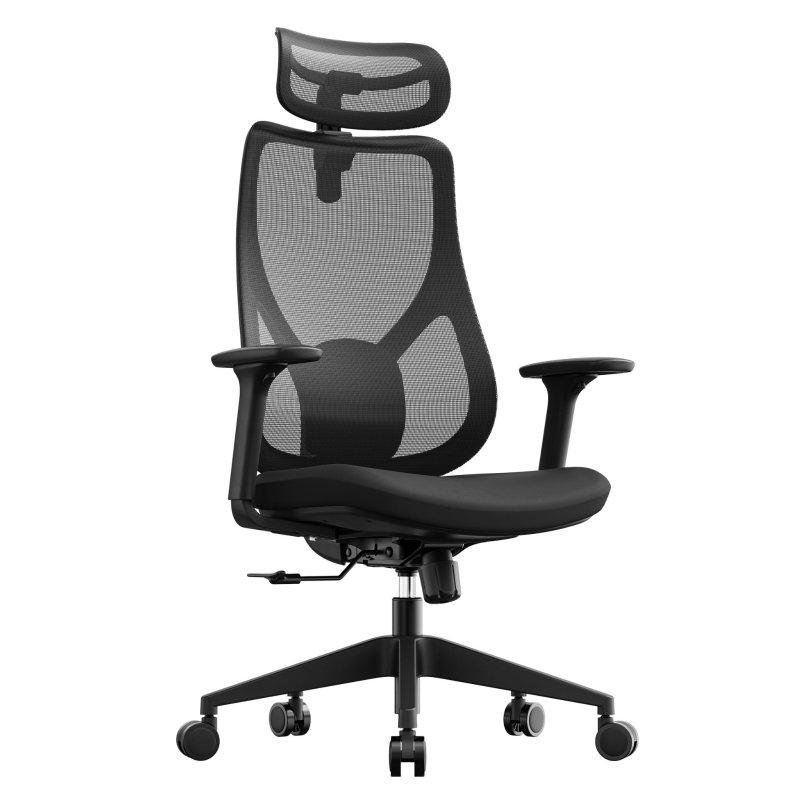 Detalle de Sense7 Moyo: Silla de Oficina Ergonómica Reclinable en Negro