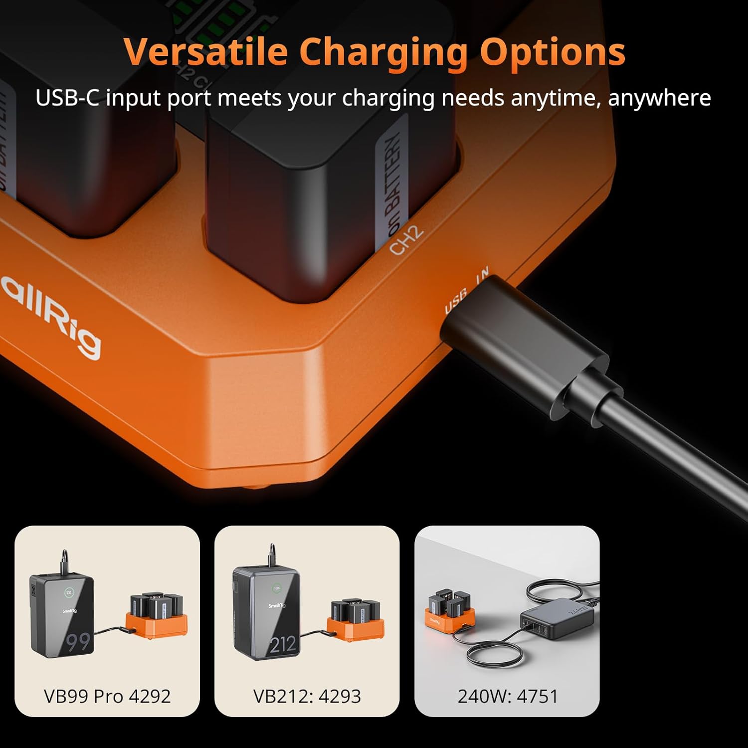 Thumbnail 4 de SMALLRIG NP-FW50 Chargeur de Batterie à 4 Canaux pour Sony – PD45W, Indicateur LED