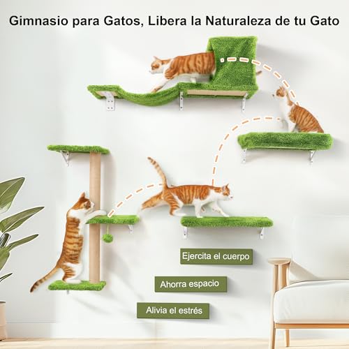 Detalle 2 de FUKUMARU Cat Wall Furniture Set 16-inch wall cat gym 🐱