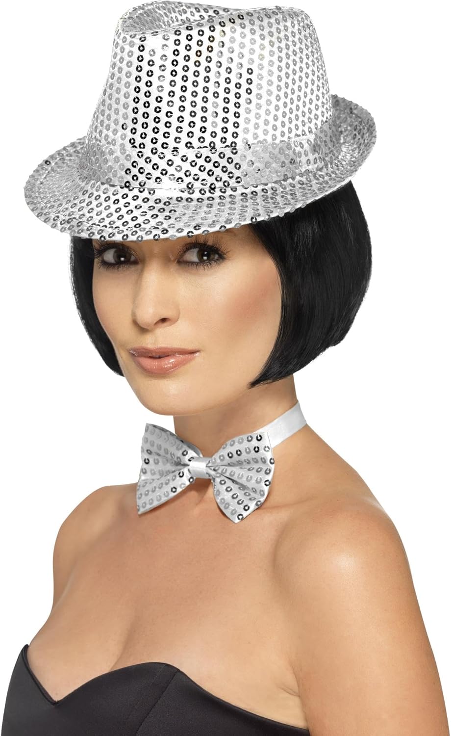Smiffys Chapeau trilby Adulte Argent