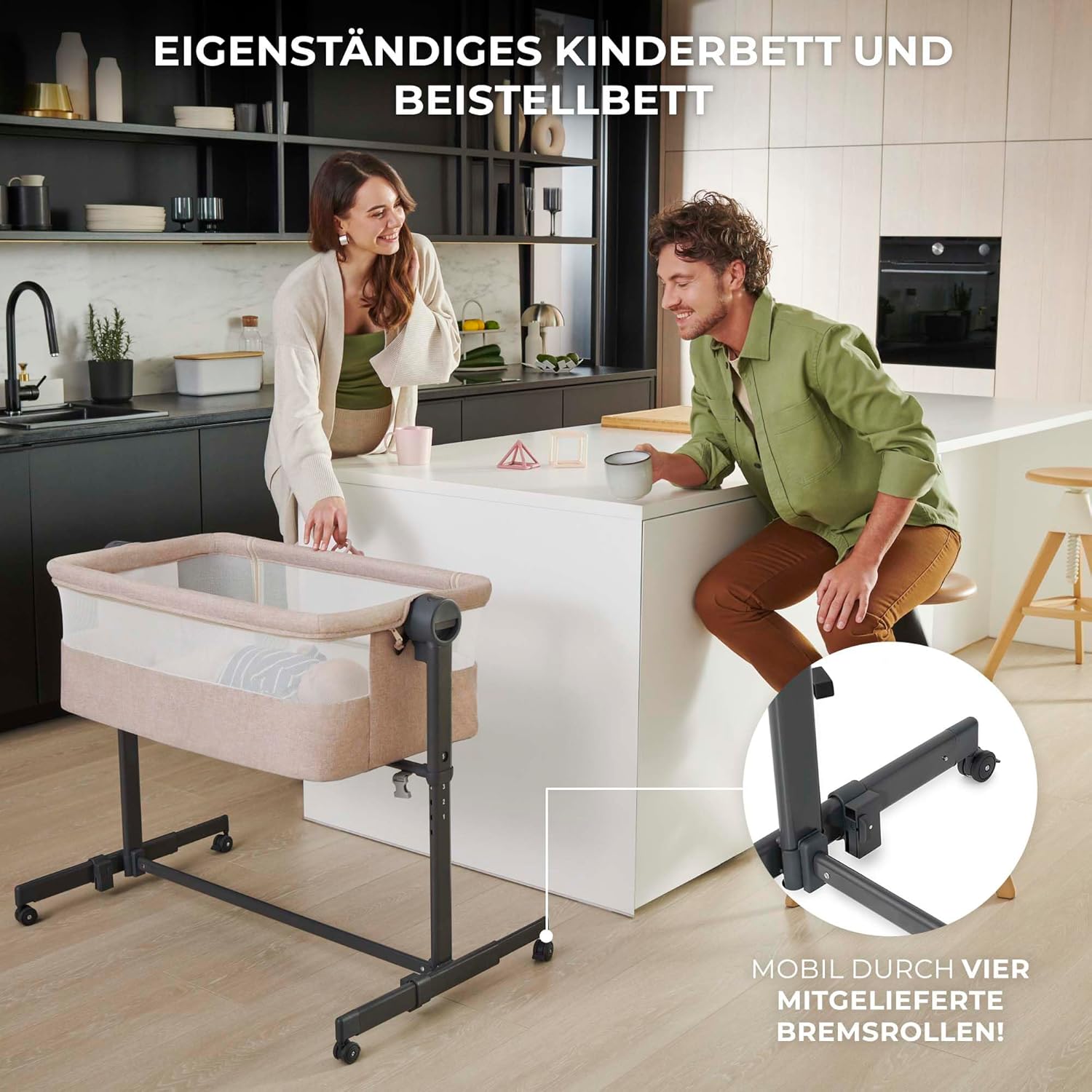 Detalle 2 de Kinderkraft NESTEE UP 2 Beistellbett 5‑Stufen