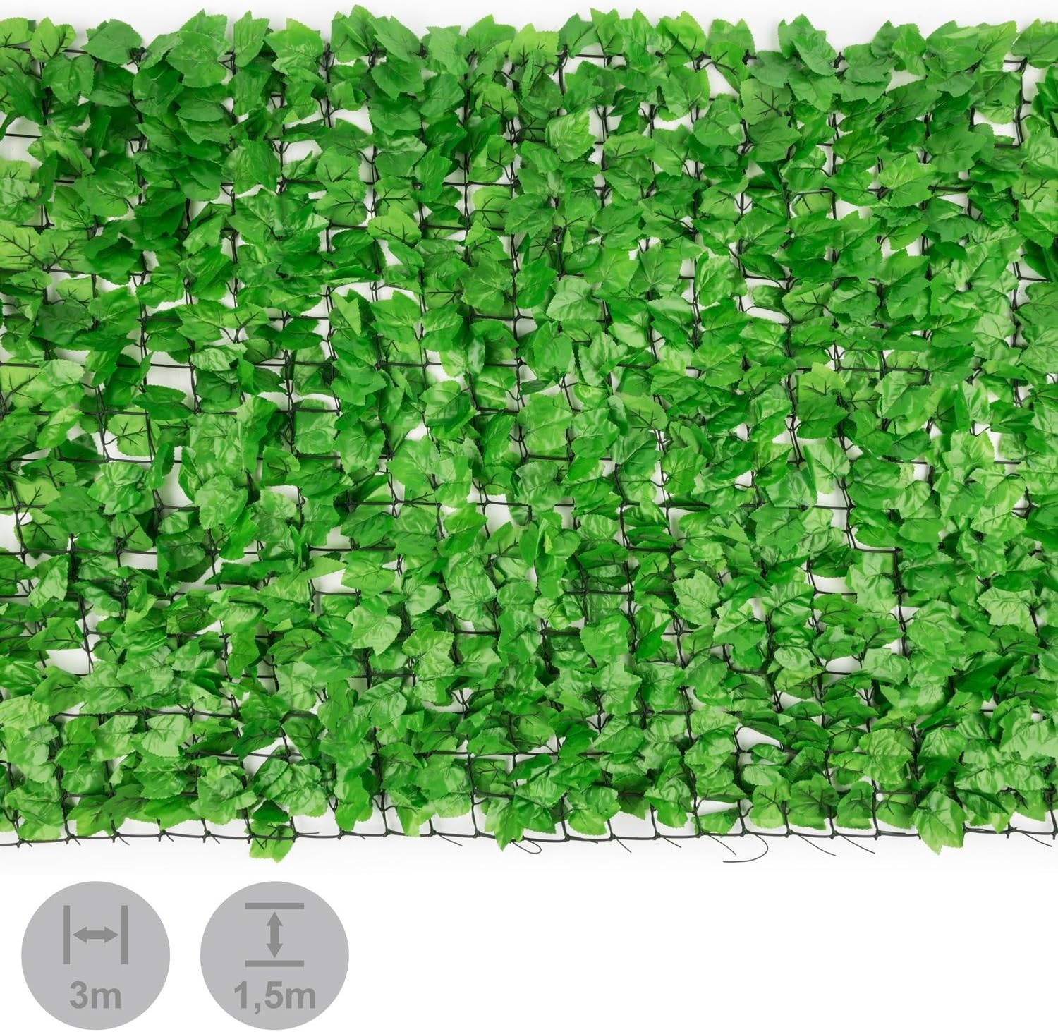 Detalle 2 de blumfeldt Fency Bright Ivy Privacy Screen, 300 x 150 cm, Light Green Ivy