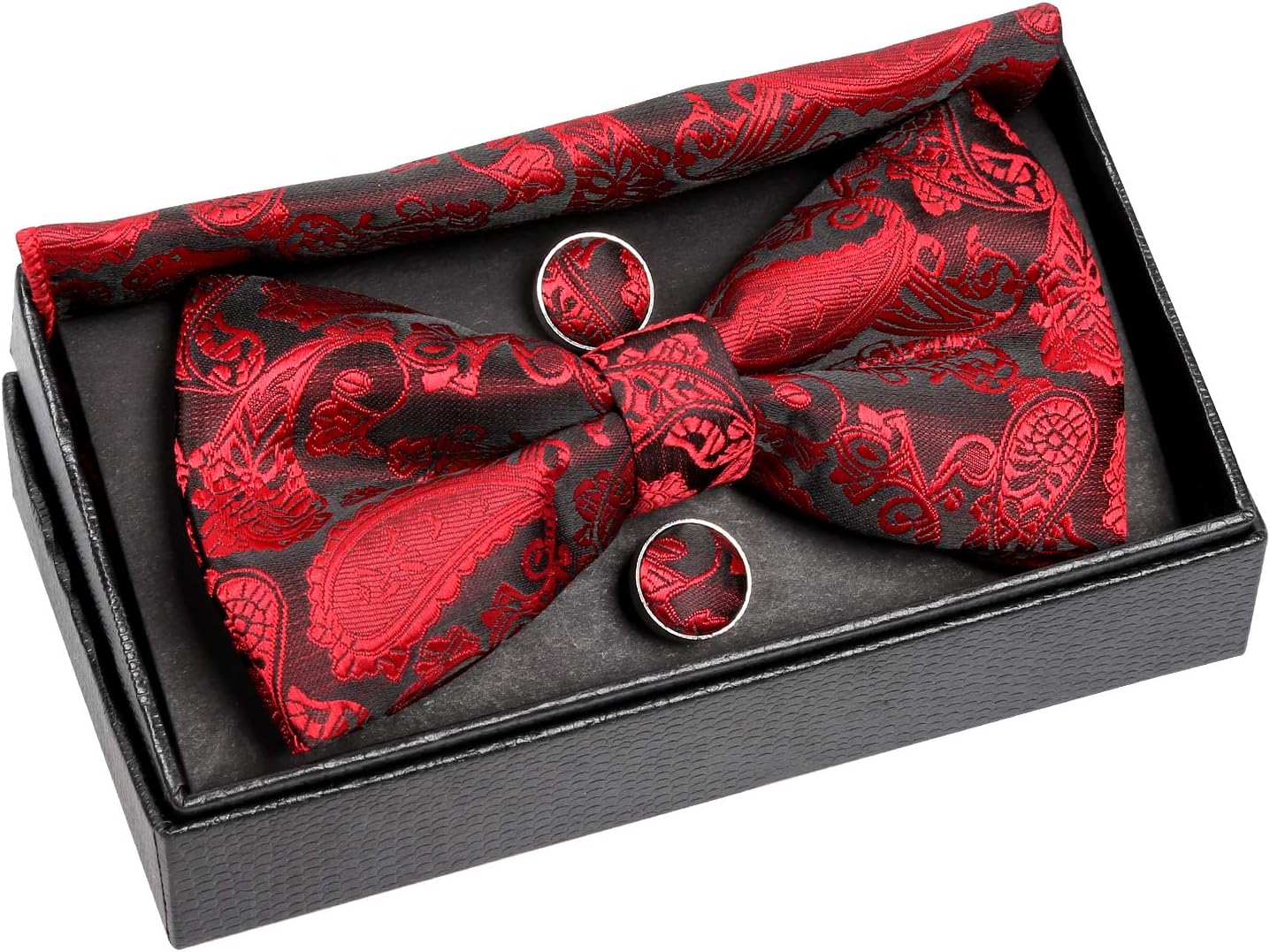 Thumbnail 1 de Alizeal Men's Paisley Bow Tie, Hanky and Cufflinks Set