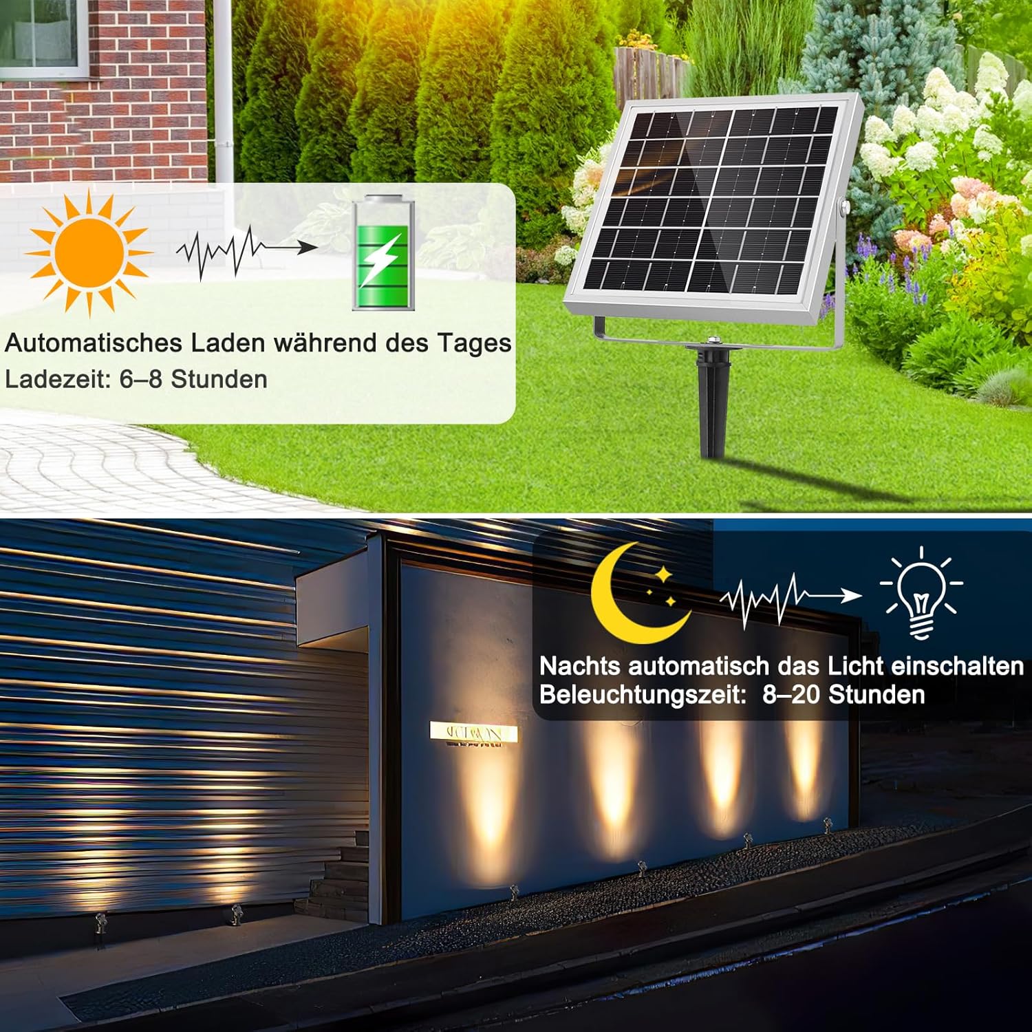 Thumbnail 1 de MEIKEE Solar Strahler 6 Stück – Warmweiß 2700K, IP66, Erdspieß, 6000mAh