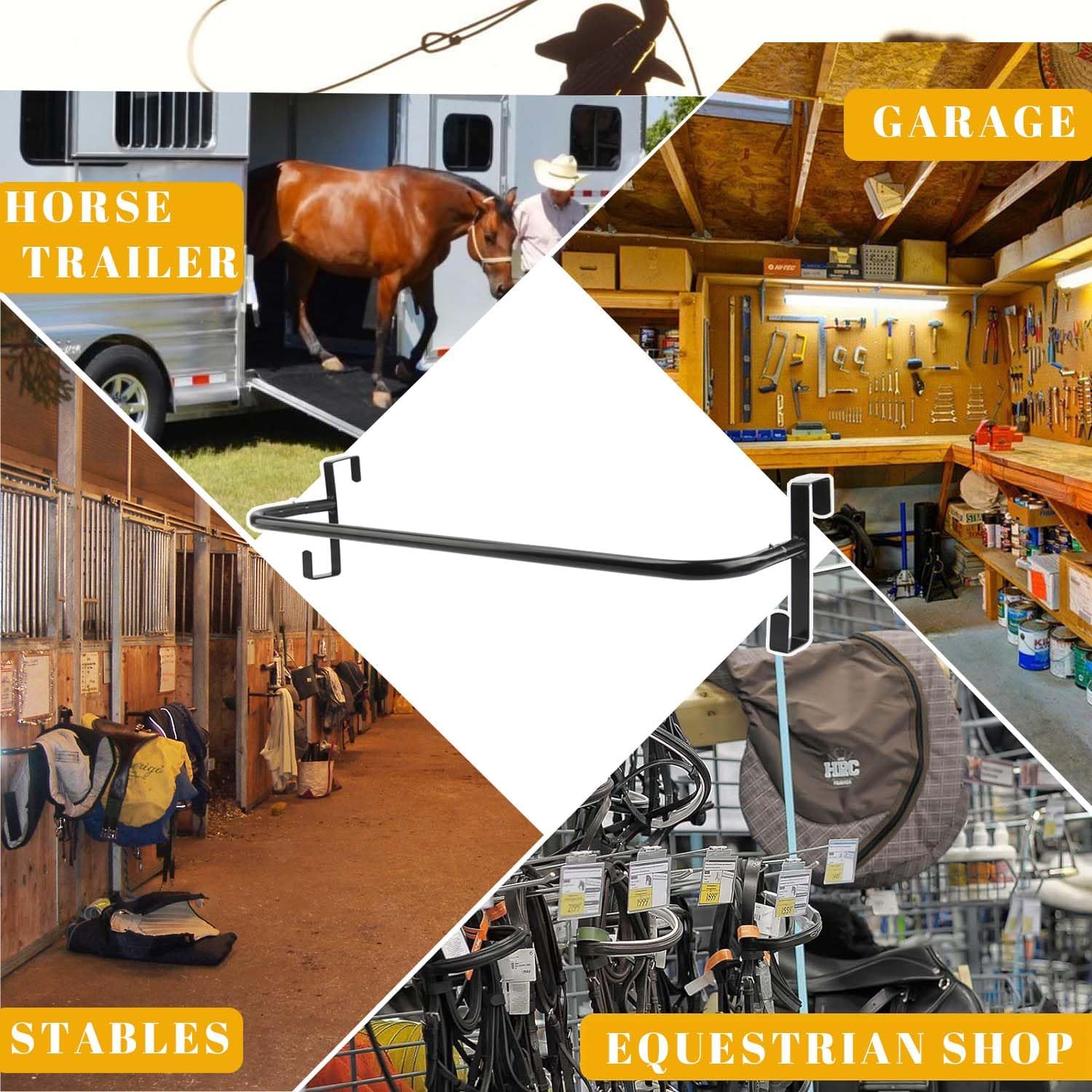 Detalle 2 de HDYEGY 2Pcs 36-inch portable blanket rack with tack hooks for hanging horse blankets and tack