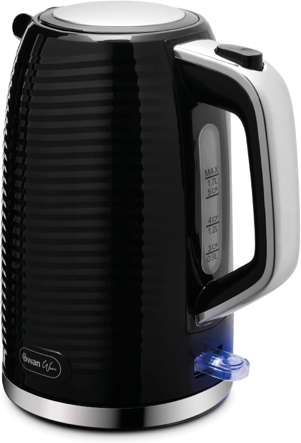 Swan Wave Cordless Kettle (1.7 L, 3000W) – fast boil, with boil dry protection