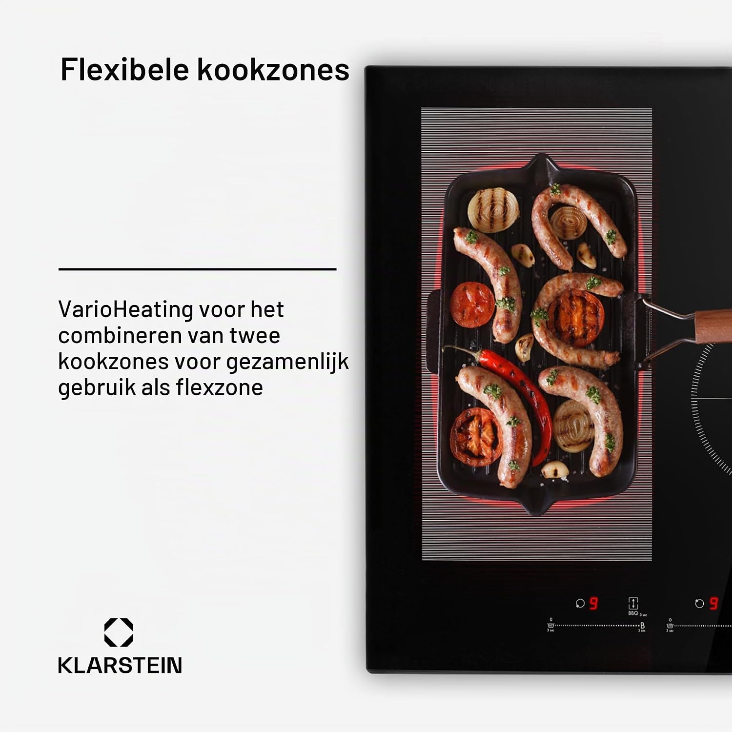 Detalle 2 de KLARSTEIN Delicatessa 77 Hybrid CP4-90400-kdcc inbouwinductiekookplaat, 4 zones