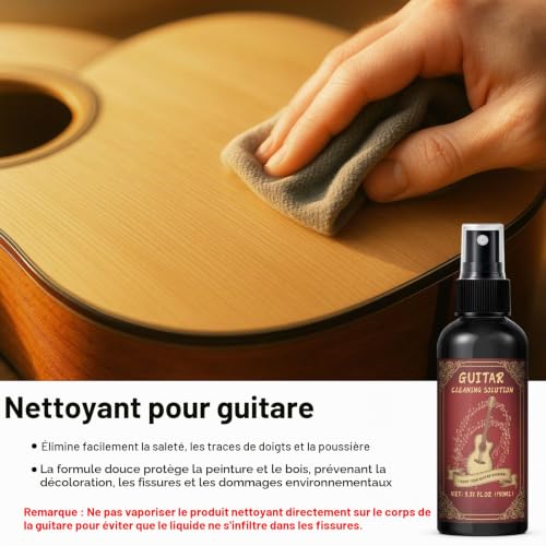 Thumbnail 5 de 1DFAUL Kit de nettoyage de guitare 9 pièces – entretien complet pour toutes les guitares