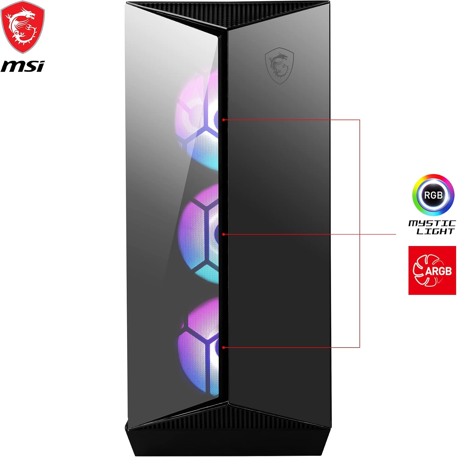 Detalle de MSI MPG GUNGNIR 110R case gaming ATX