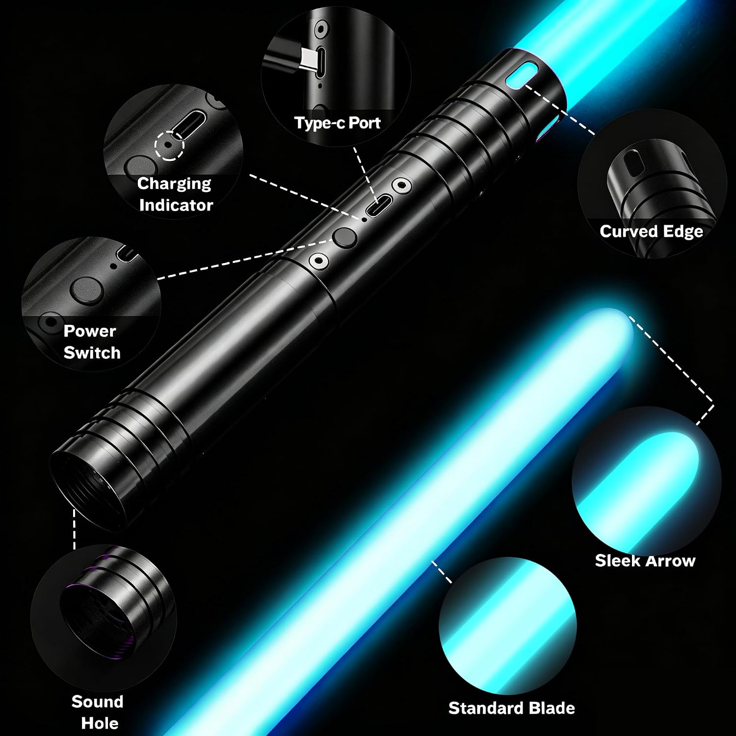 Thumbnail 5 de RGB 15-Color USB Rechargeable Lightsaber 2-Pack