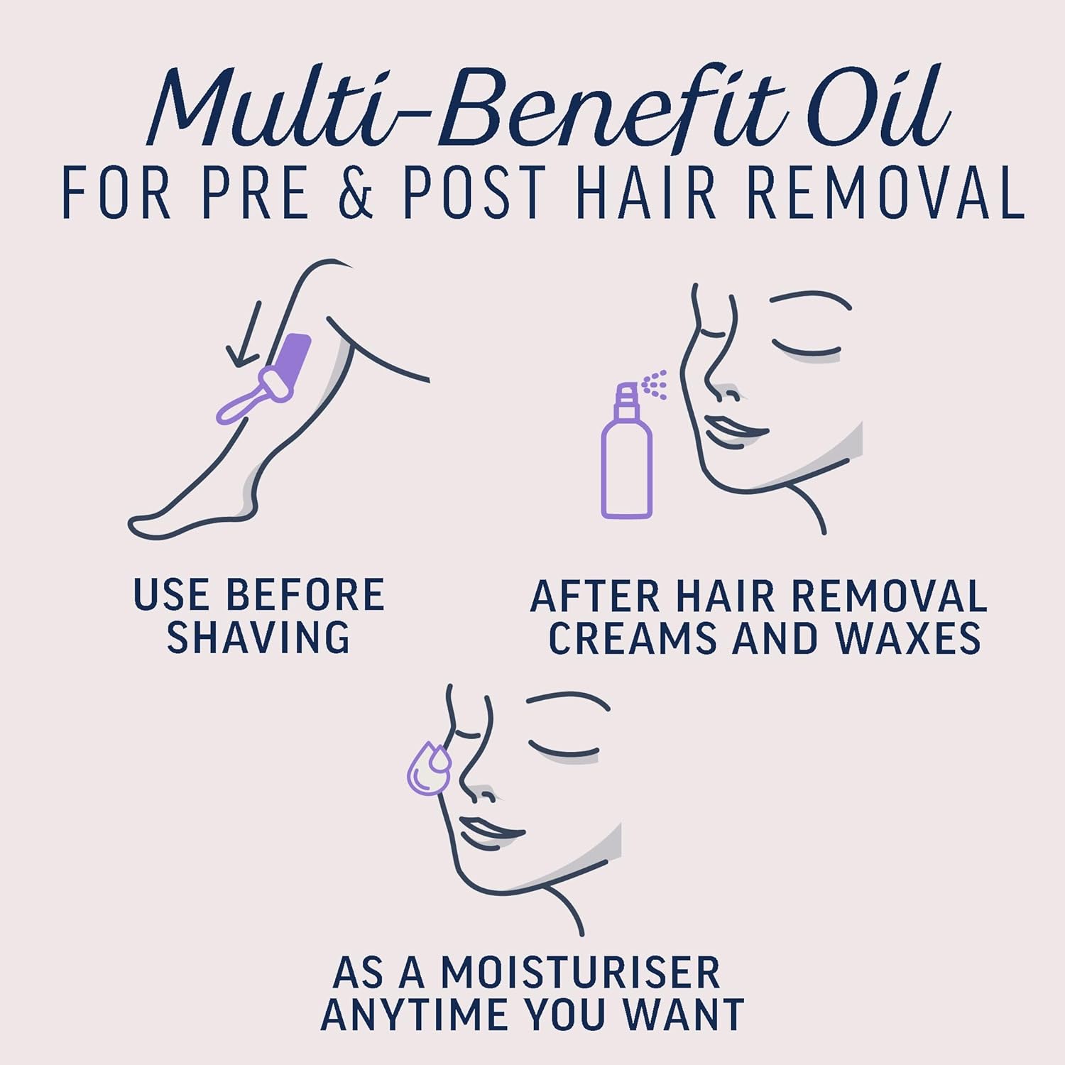 Detalle de Veet Miraculous Oil 100 ml for pre and post hair removal