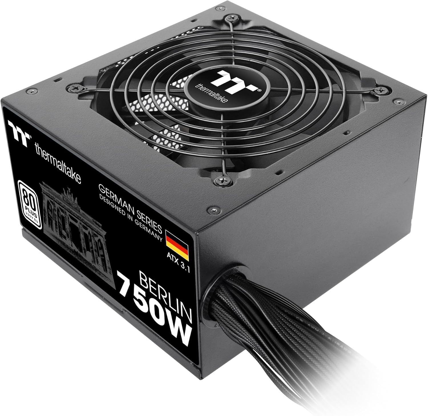 Detalle de Thermaltake Berlin 750W Netzteil (ATX 3.1) mit 12V-2x6-Pin und 80Plus White