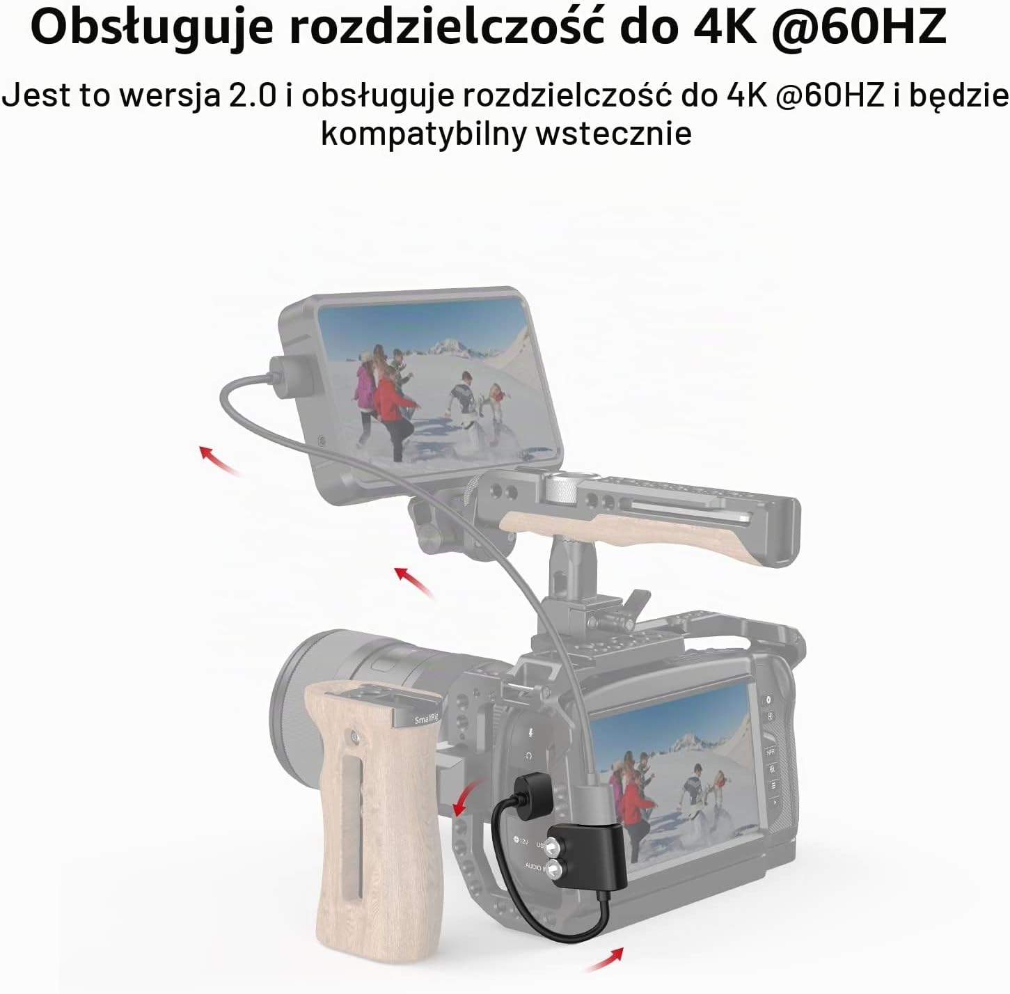 Thumbnail 4 de SMALLRIG 3019 – adapter HDMI 4K 60 Hz, 14 cm z mocowaniem 1/4″-20