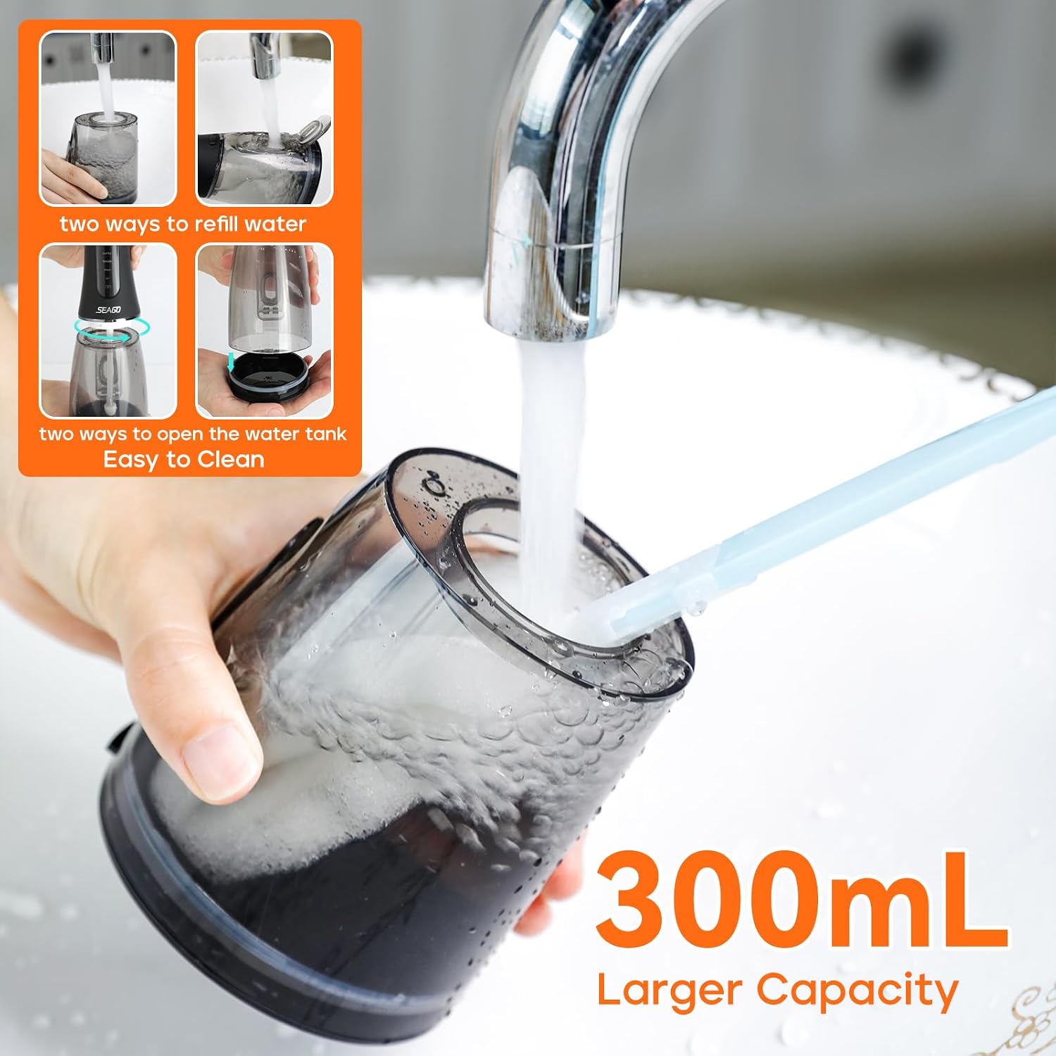 Thumbnail 5 de Seago Cordless Water Flosser SG-8019 with 300ml Tank and 7 Nozzles