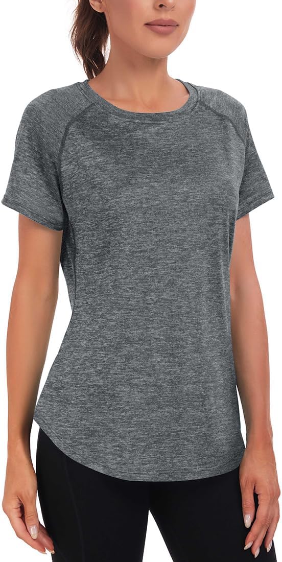Detalle 2 de Jlowesun Women's Gym Shirt: Short Sleeve Lightweight Moisture-Wicking Top