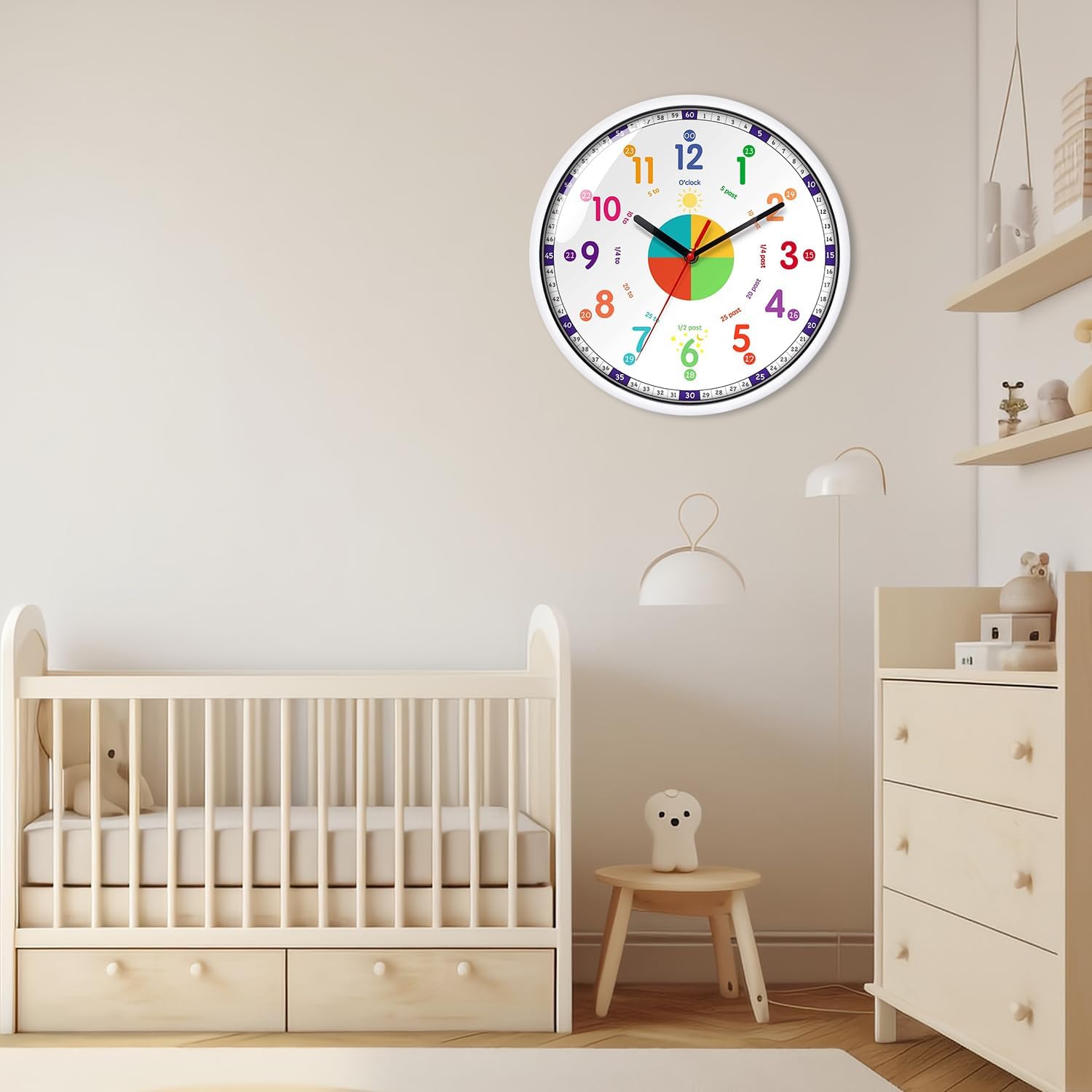 Thumbnail 5 de Kids wall clock 12 inch non ticking