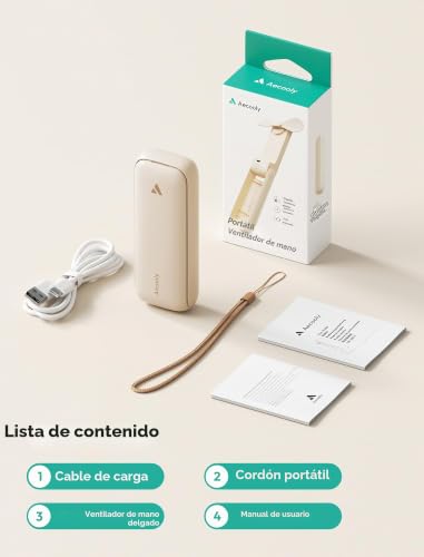 Thumbnail 6 de Aecooly Ventilador de Mano Portátil Slim: 3 velocidades y 24 h de autonomía