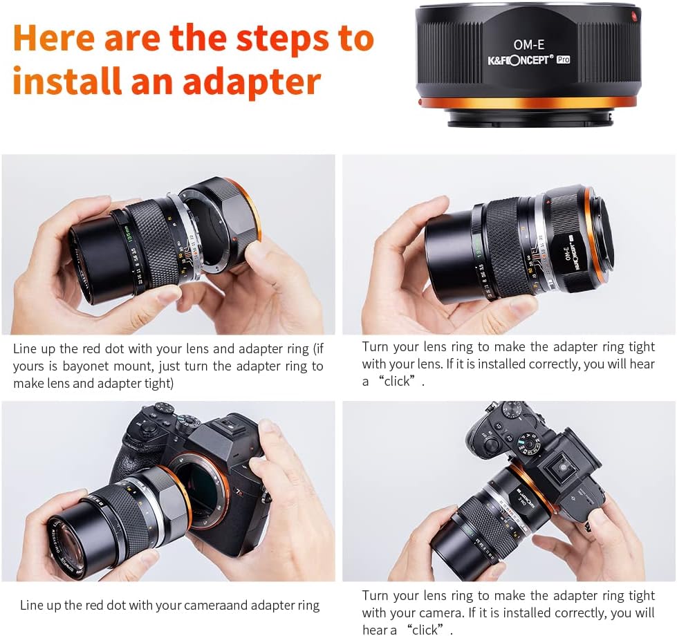Thumbnail 6 de K&F CONCEPT Adapterring: Olympus OM-Objektive auf Sony E-Mount Kameras