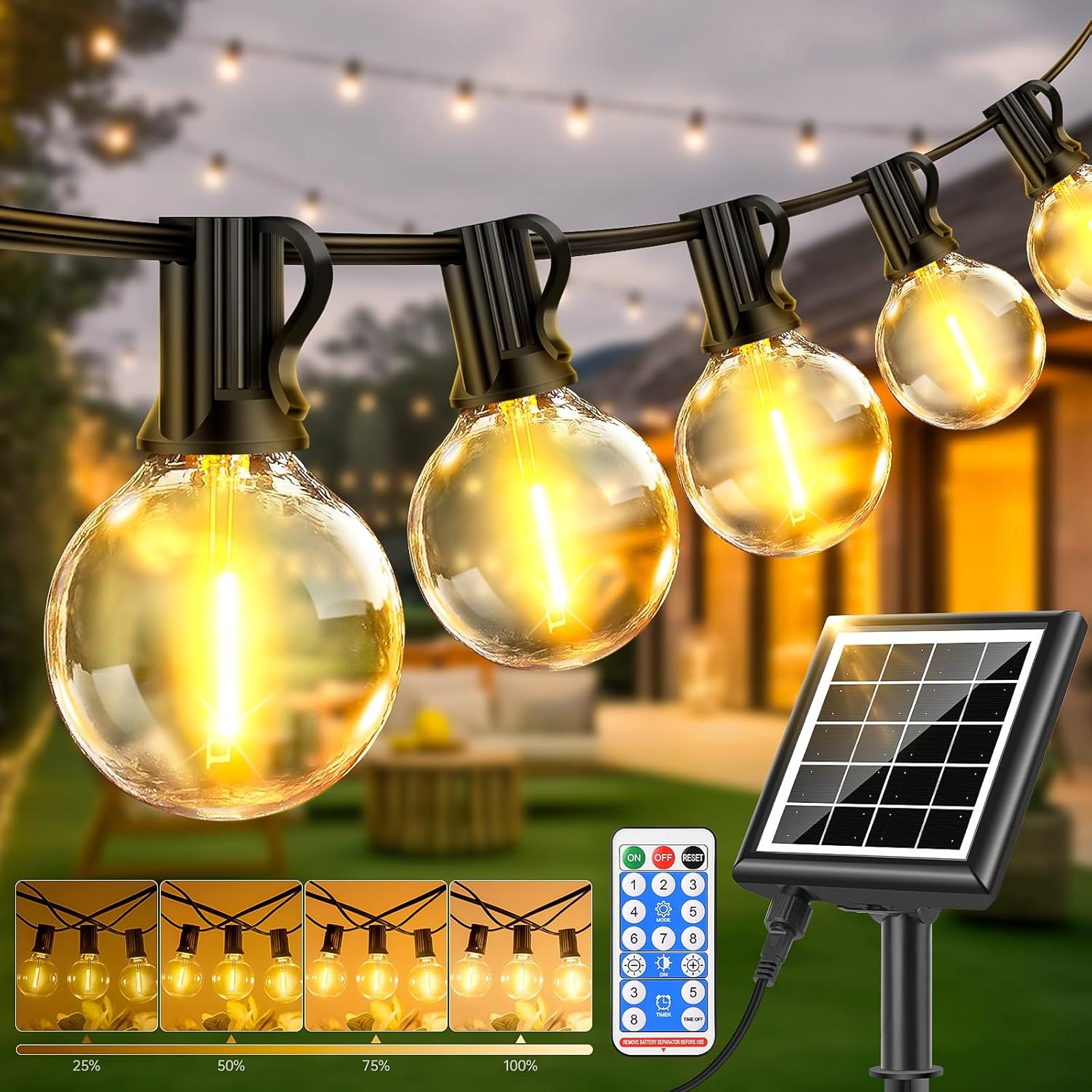 Imagen de PBGMRT Dimmable Solar Outdoor String Lights en OfertitasTOP