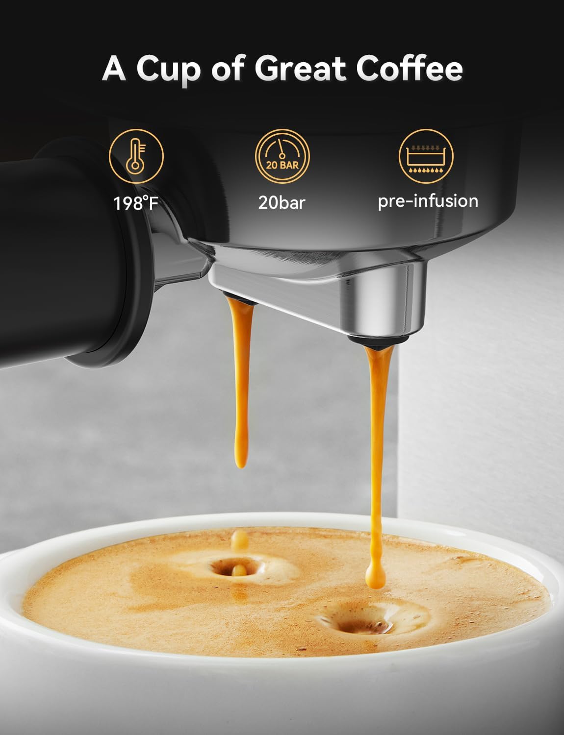 Thumbnail 3 de Neretva Siebträgermaschine mit 20 Bar, Edelstahl & LED-Anzeige – kompakte Espressomaschine mit Milchaufschäumer