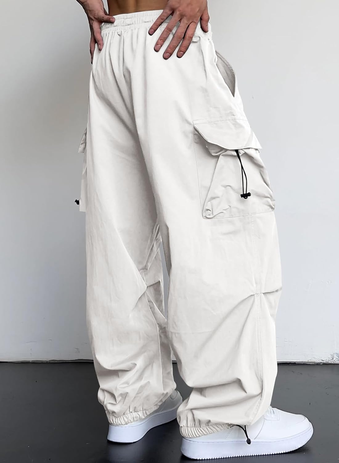Thumbnail 2 de JMIERR Men's Baggy Cargo Pants - Trendy Parachute Joggers for Streetwear & Outdoors