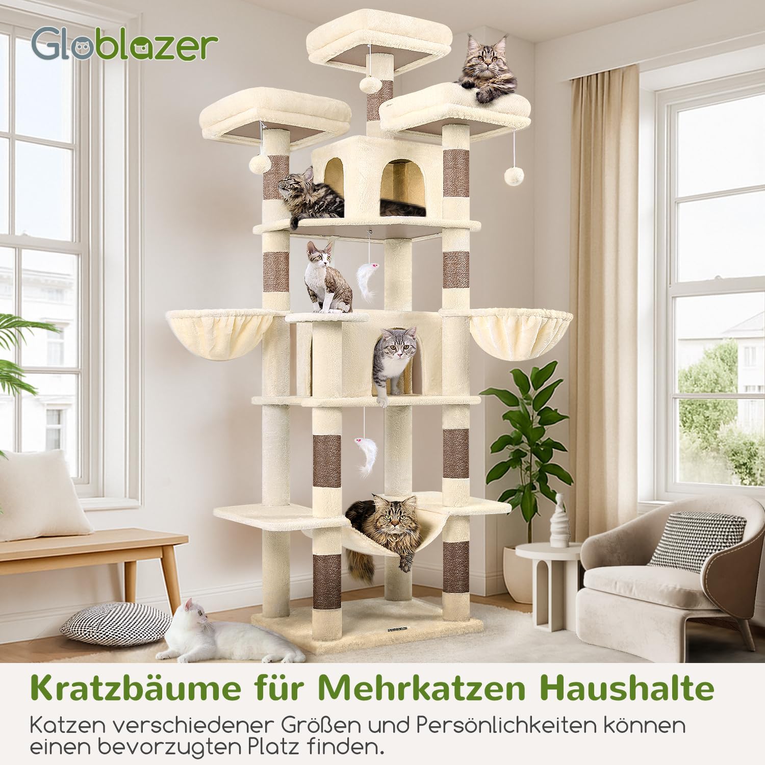 Thumbnail 6 de Globlazer Kratzbaum XXL 204 cm Beige