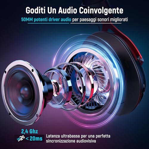 Thumbnail 3 de Cascos Gaming Inalámbricos Ozeino para PS4/PS5/PC: Sonido 7.1, 2.4 GHz y Bluetooth con 40+ horas de batería