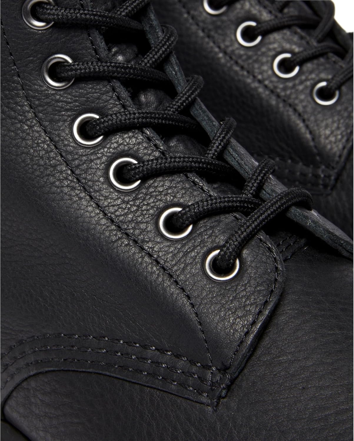 Detalle de Dr. Martens Herren 1460 8 Eye Boot Kampfstiefel – Schwarze Lacklampe