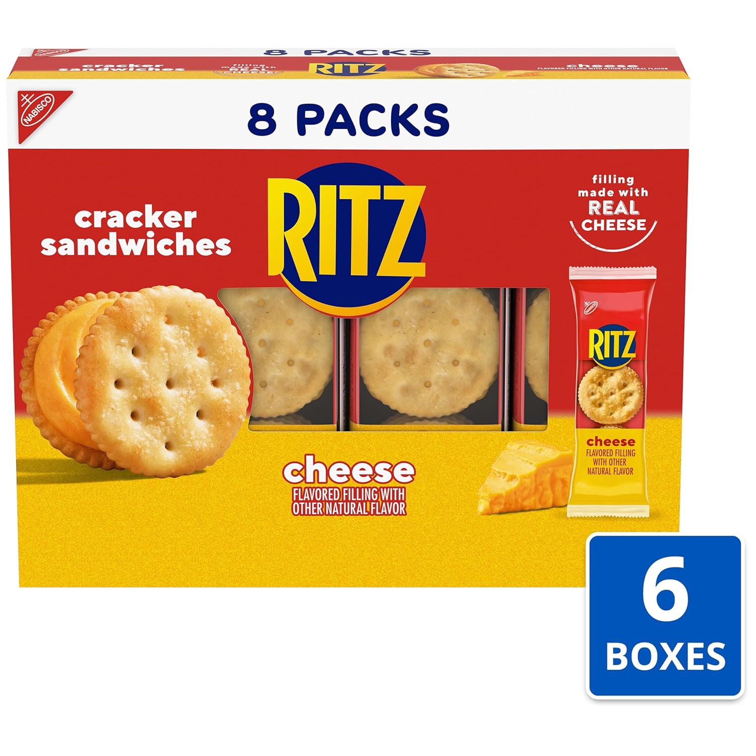 Detalle de RITZ -092021-v5 Cheese Sandwich Crackers, 48 Individually Wrapped Snack Packs