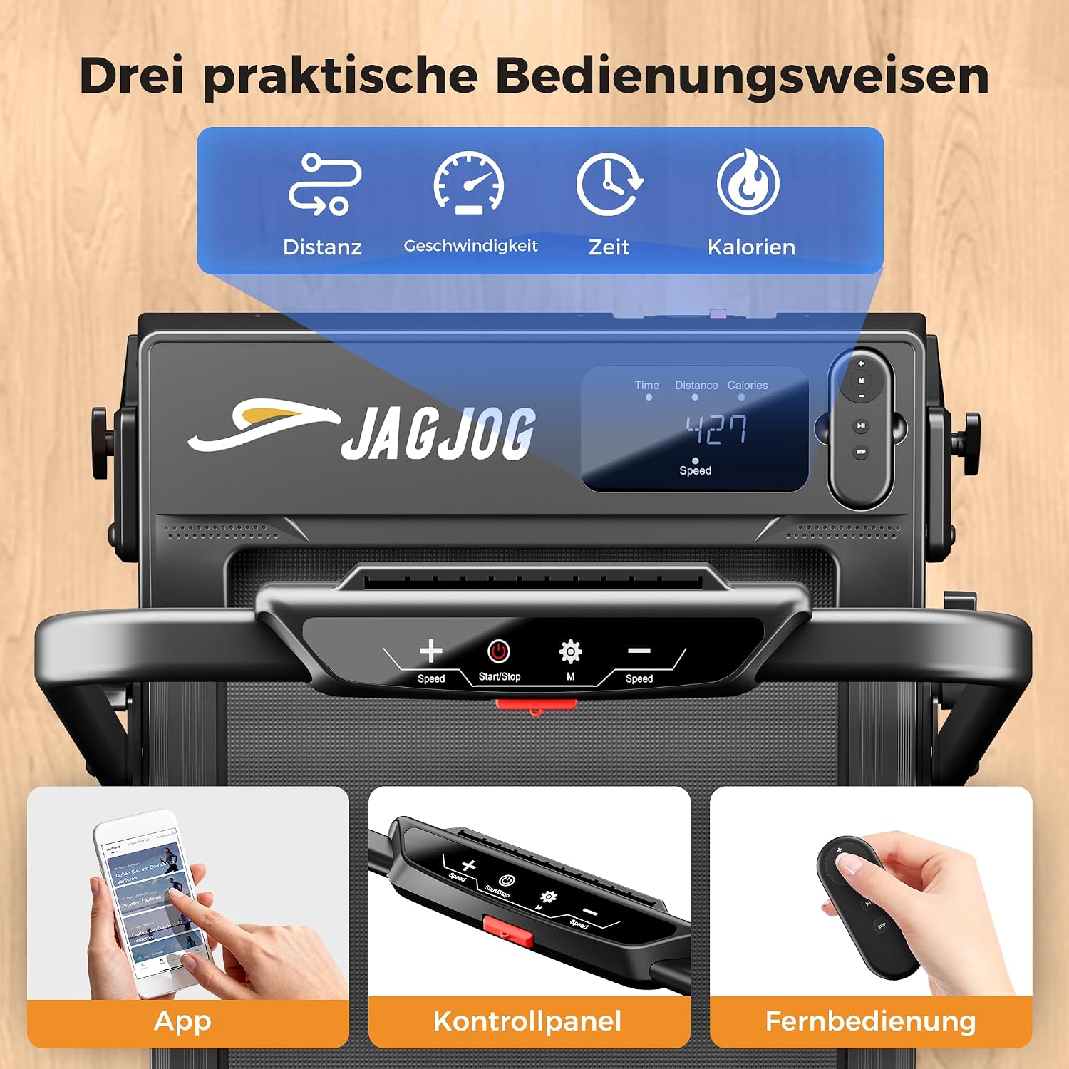 Detalle 2 de 6‑in‑1 Laufband 2,5 PS, 12 km/h, 9% Steigung