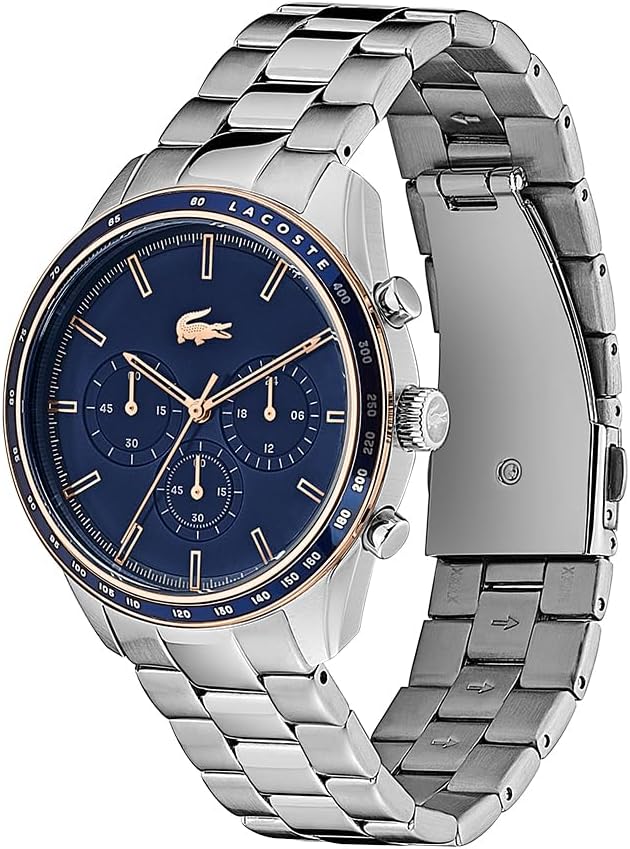 Detalle de Lacoste Chronograph Boston Kollektion: Quarzuhr mit Leder- oder Edelstahlarmband