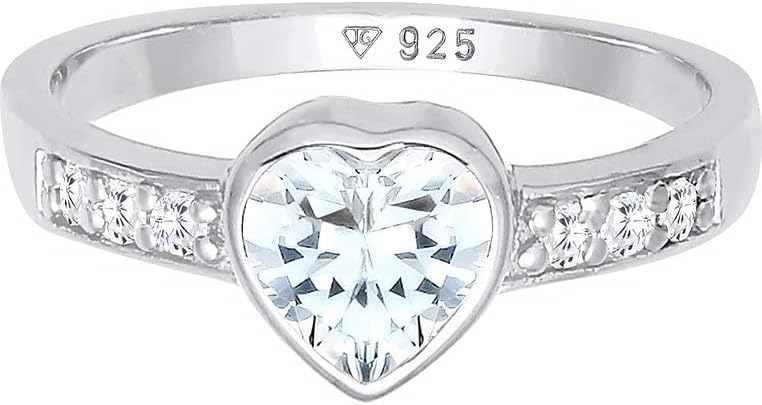 Detalle de Elli Damenring Herz Liebe 925 Silber