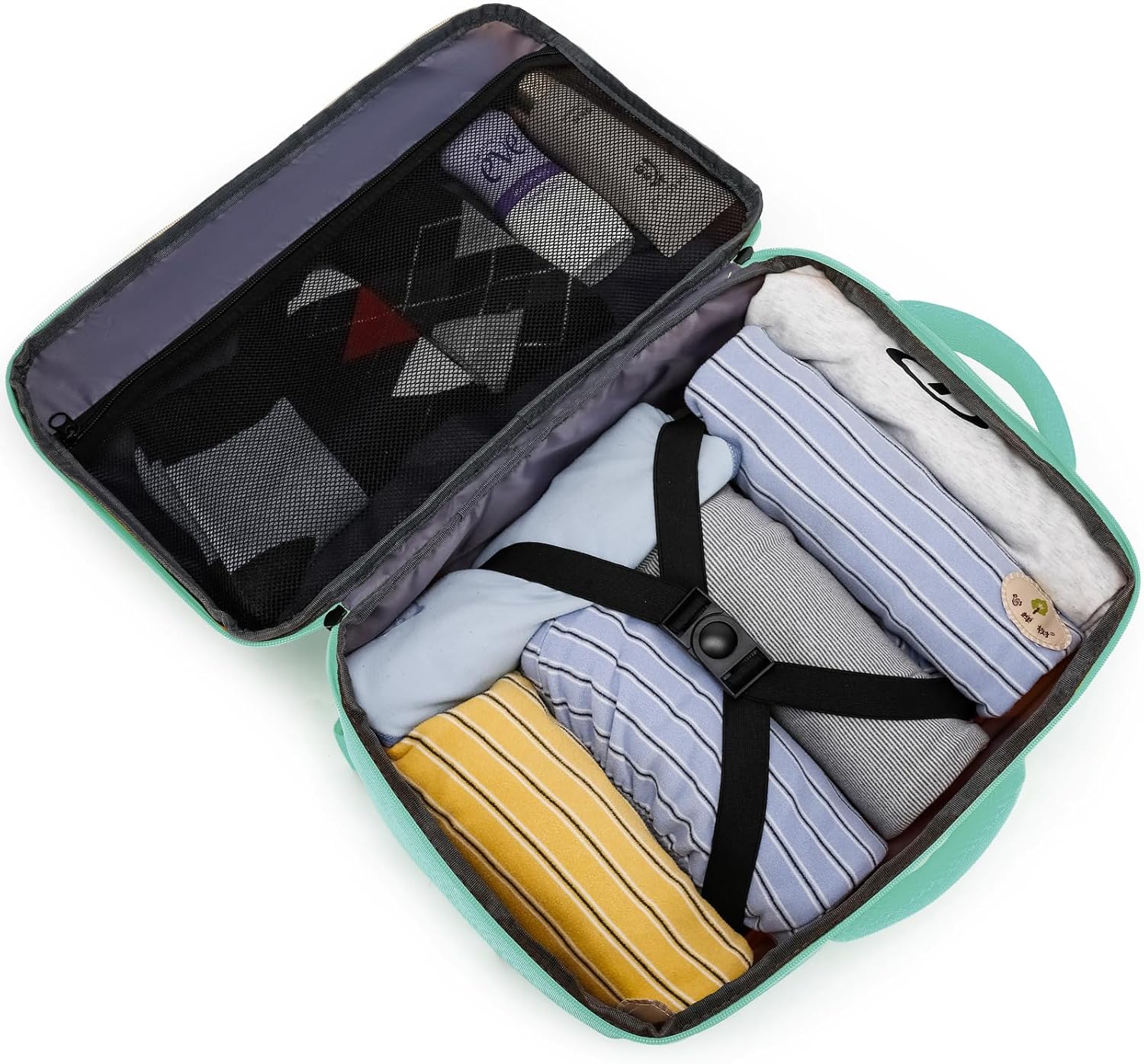Detalle de ENZOSUM Bagages Cabine 40x20x25, Sac à Dos de Voyage Vert pour Ryanair et 14'' Laptop