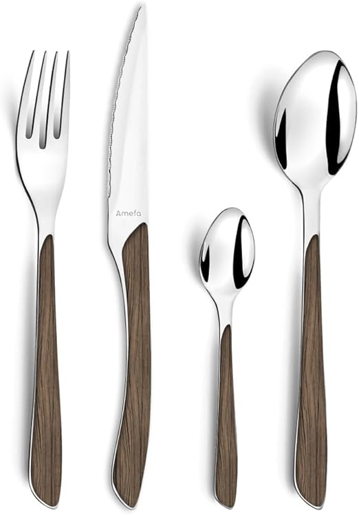 Detalle de Eclat Nature - Elegante Cubertería 24 Piezas 🍴