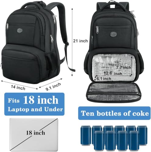 Detalle 2 de MATEIN Zaino porta PC termico da 18 pollici, multitasche e idrorepellente