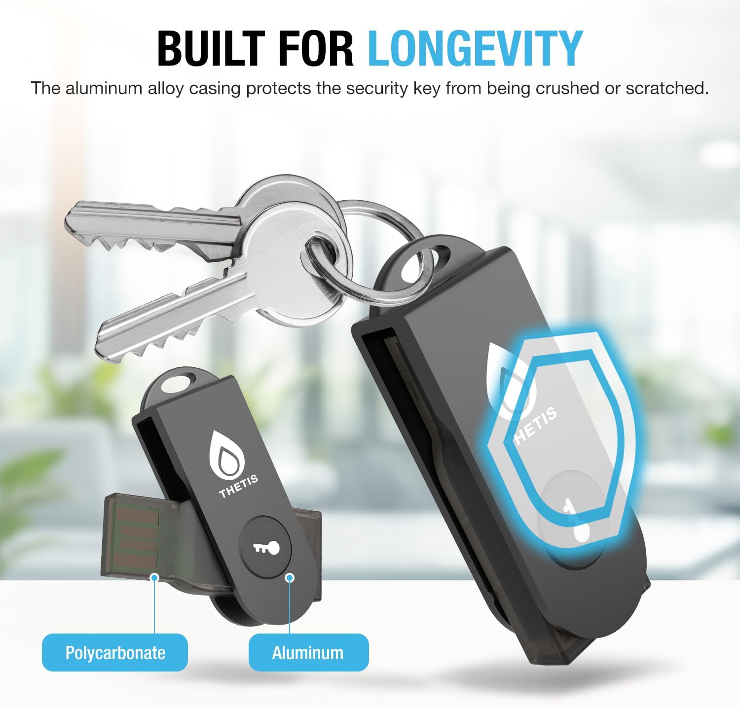 Detalle 2 de Thetis MB000476 FIDO2 Security Key with USB-A, NFC and TOTP/HOTP