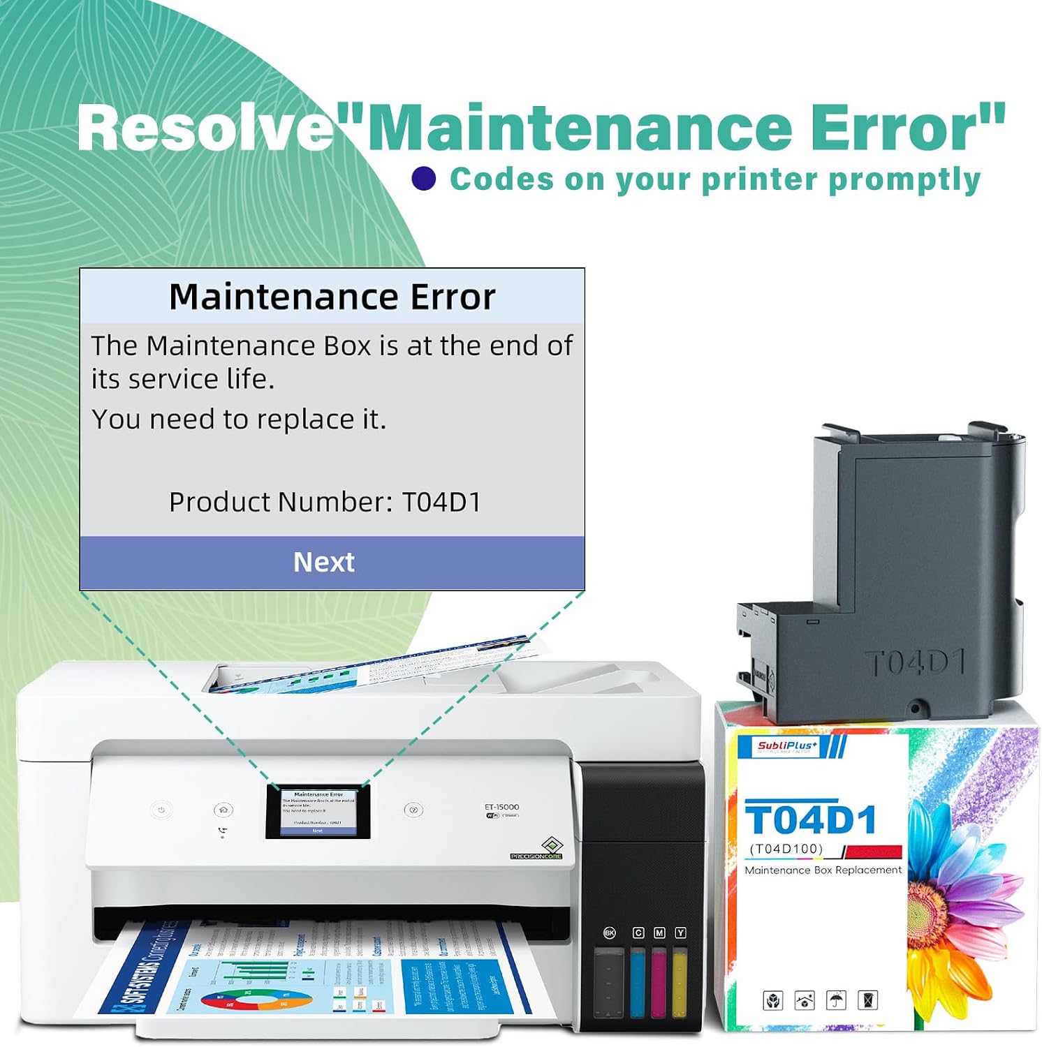 Detalle de SubliPlus+ T04D1/C13T04D100 Ink Maintenance Box for EcoTank Printers