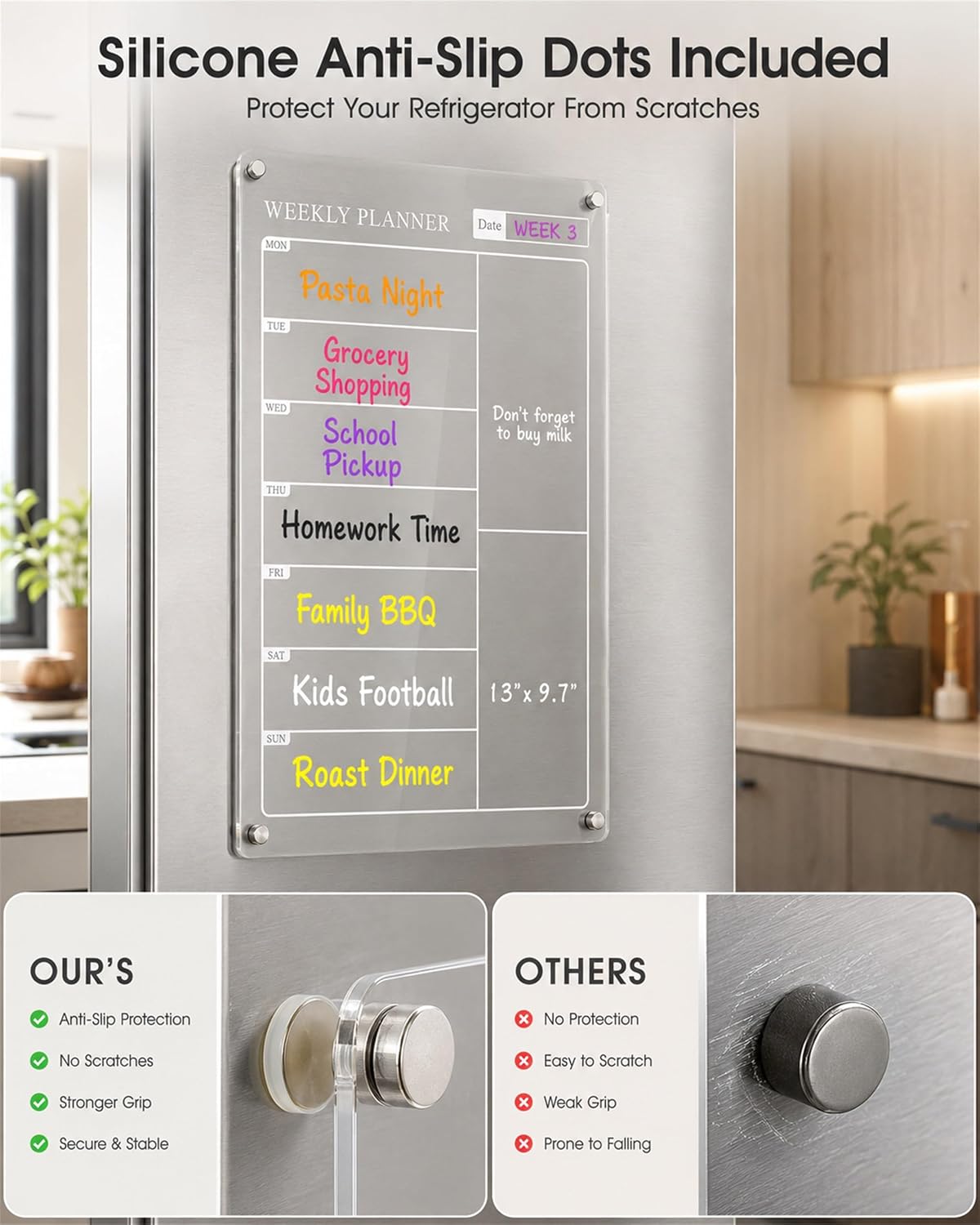 Detalle de Magnetic Fridge Planner 13x9.7 weekly
