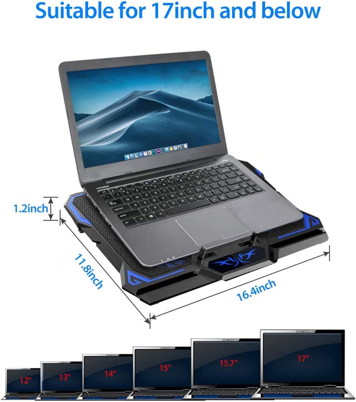 Detalle 1 de 6-Fan Laptop Cooling Pad for 17 Inch
