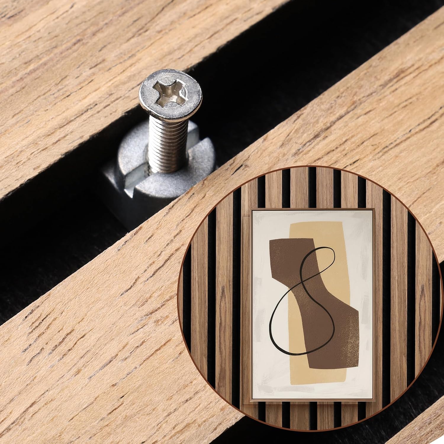 Detalle de INQUIRLLY ST-08486 – 3 regulowane haki do paneli akustycznych bez wiercenia