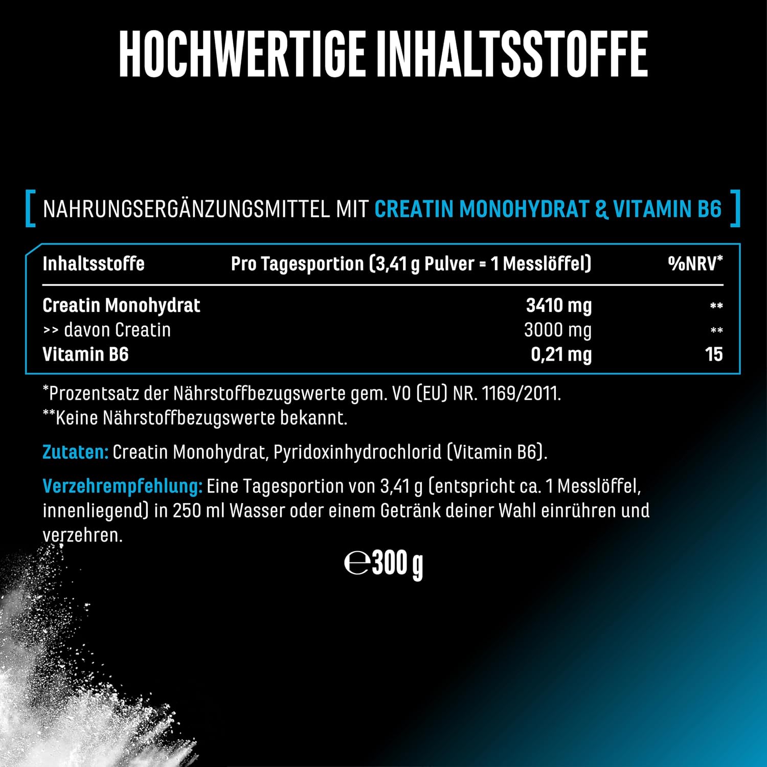 Detalle de GEN German Elite Nutrition Kreatin-Monohydrat Pulver (300 g) – vegan, mikrofein