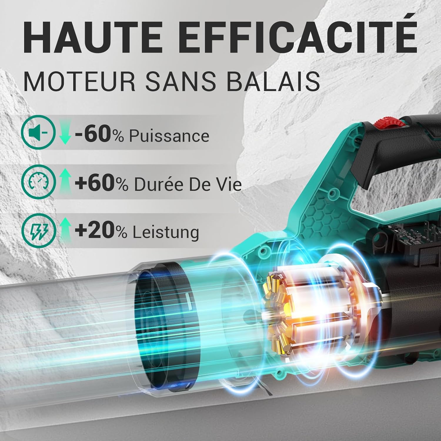 Thumbnail 1 de DCA Souffleur de feuilles sans fil 20V 4,0Ah brushless – 820 m³/h & 193 km/h, 1,5 kg