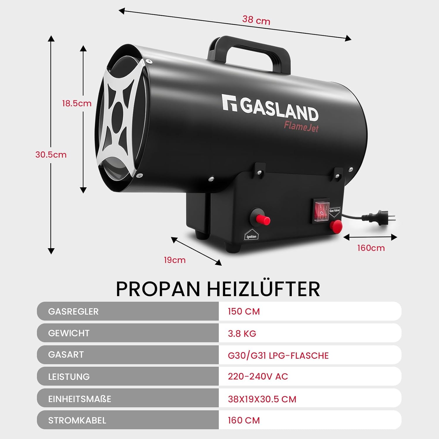 Thumbnail 3 de GASLAND FlameJet FH15FBDE 15 kW Gasheizgerät
